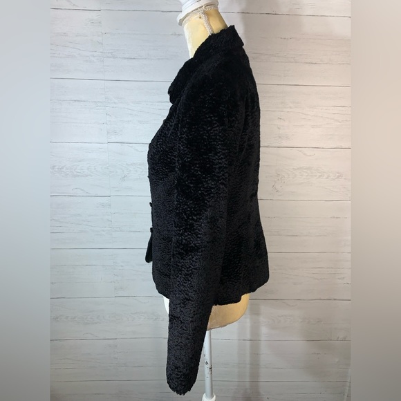 J Crew Plush Blazer Womens Size 6 Black Button Front Long Sleeves Collar - Picture 3 of 8